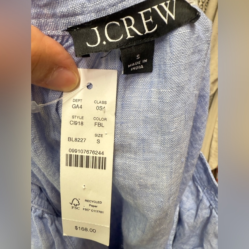 NWT JCREW Cabana dress in linen - Picture 5 of 5